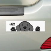 Mijn Zwarte Lab "Hoi!" Bumpersticker (Op auto)