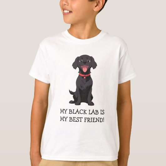 Mijn zwarte lab is mijn beste vriend t-shirt (Voorkant)