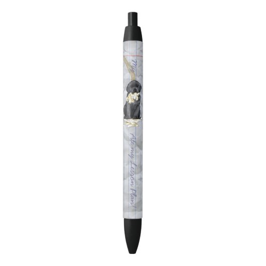 Mijn zwarte lab op mijn lesplan inkt pen (Voorkant Verticaal)