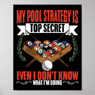 Mijn Zwembad Strategie Snooker Spel Pool Spelers B Poster