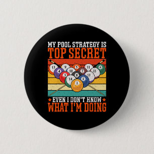 Mijn zwembadstrategie is top secret - zelfs poolsp ronde button 5,7 cm