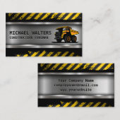 Mijnbouw Dump Truck | Metalen Staal Visitekaartje (Voorkant / Achterkant)