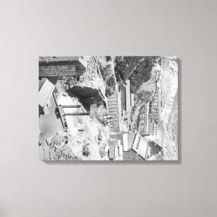 Mijnbouw en heuvels op de foto van Terraville Canvas Afdruk