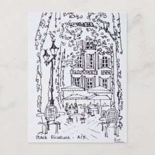 Mijnbouw in een Plaza Aix en Provence, Frankrijk Briefkaart