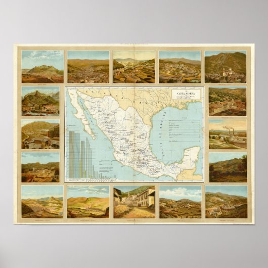 Mijnbouw in Mexico Poster (Voorkant)
