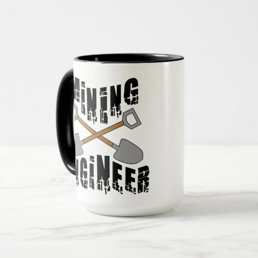 Mijnbouwkundig ingenieur gekruiste shovels mok (Voorkant links)