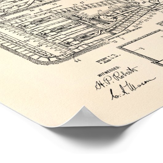 Mijnbouwmachines 1915 oude kunstpooier poster (Hoek)