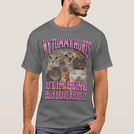 Mijnbuik Doet Pijn Grappige Kat Meme Bootleg vrien T-shirt (Voorkant)