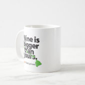 Mijne is groter dan de jouwe koffiemok (Voorkant links)