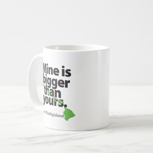 Mijne is groter dan de jouwe koffiemok (Voorkant links)