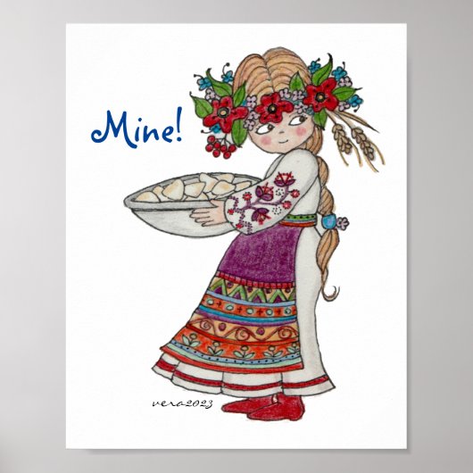 Mijne. Oekraïense Perogies Pyrohy Varenyky Pierogi Poster (Voorkant)