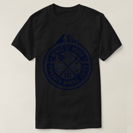 Mijnen van Moria Dwarven Mijnbouwvakbond 1 T-shirt (Design voorkant)