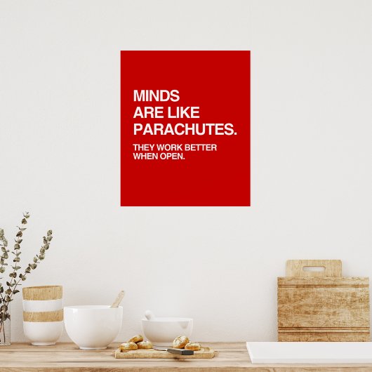MIJNEN ZIJN ALS PARACHUTES POSTER (Keuken)