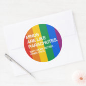 MIJNEN ZIJN ALS PARACHUTES RONDE STICKER (Envelop)