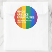 MIJNEN ZIJN ALS PARACHUTES RONDE STICKER (Tas)