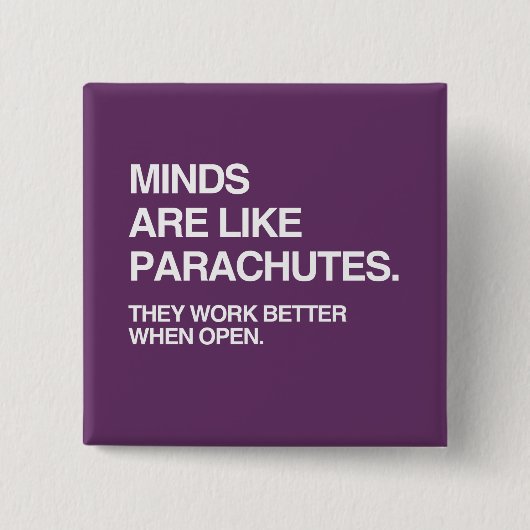 MIJNEN ZIJN ALS PARACHUTES VIERKANTE BUTTON 5,1 CM (Voorkant)