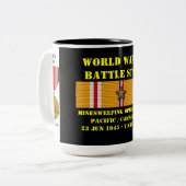 mijnenvegen operaties Pacific campagne Tweekleurige Koffiemok (Voorkant links)