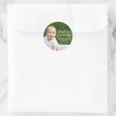 MIJNHEER BEDANKT VOOR HET KOMEN! Baptisme Ronde Sticker (Tas)
