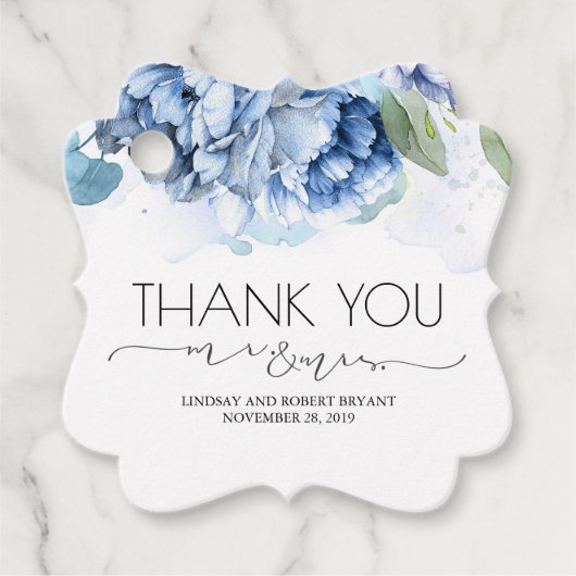 Mijnheer de Voorzitter, mevrouw Navy vand Blue Flo Bedankjes Labels (Voorkant)