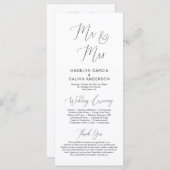 Mijnheer en mevrouw, het moderne programma voor hu programmakaart (Voorkant / Achterkant)