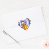Mijnheer en mevrouw Sock Monkey. Hart Sticker (Envelop)