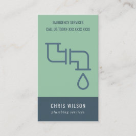 MIJNHEER GROEN NAVY PLUMBER SERVICE PIPES PLUMBING VISITEKAARTJE
