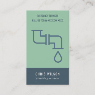 MIJNHEER GROEN NAVY PLUMBER SERVICE PIPES PLUMBING VISITEKAARTJE