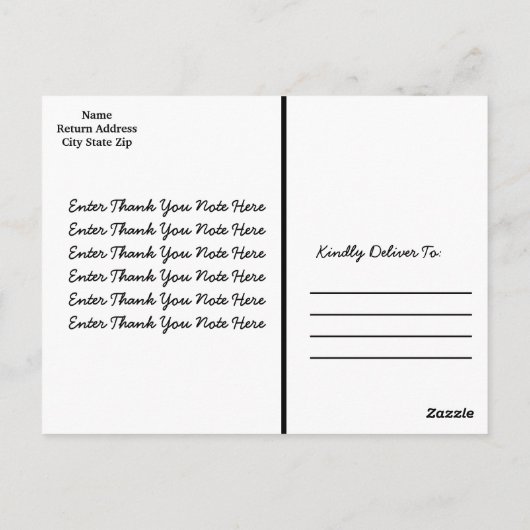 Mijnheer Onederful Black en Gold Dank u Briefkaart (Achterkant)