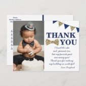 Mijnheer Onederful Blue en Gold Dank u Briefkaart (Voorkant / Achterkant)