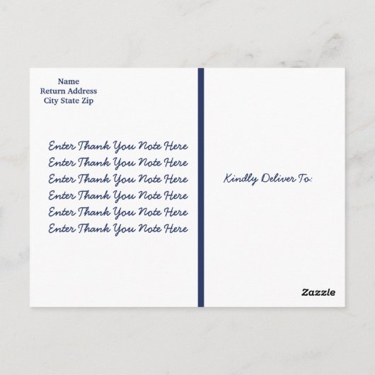 Mijnheer Onederful Blue en Gold Dank u Briefkaart (Achterkant)