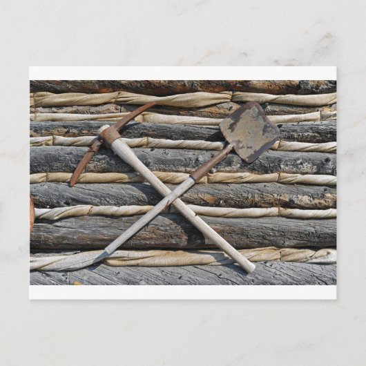 Mijnsteen en schoppen briefkaart (Voorkant)