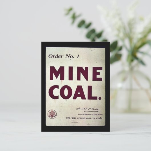 Mijnsteenkool Briefkaart (Staand voorkant)