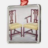 Mijnstoelen, met tussendoorse splantrug metalen ornament (Links)