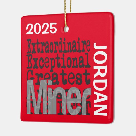 Mijnwerker Buitengewoon DOUANE Keramisch Ornament (Links)