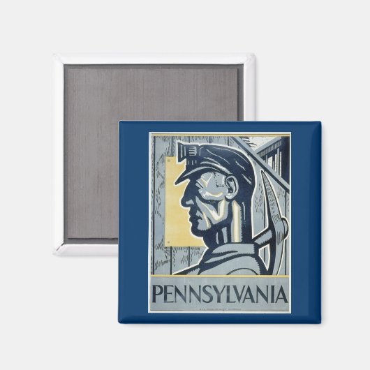 mijnwerker in Pennsylvania Magneet (Voorkant / Achterkant)