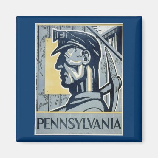 mijnwerker in Pennsylvania Magneet (Voorkant)