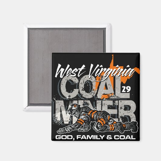 MIJNWERKER IN WEST VIRGINIA MAGNEET (Voorkant / Achterkant)