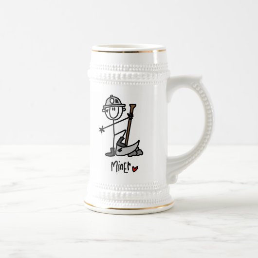 Mijnwerker Stickfiguur Bierpul (Rechts)