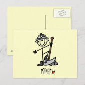 Mijnwerker Stickfiguur Briefkaart (Voorkant / Achterkant)