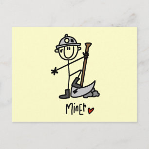 Mijnwerker Stickfiguur Briefkaart