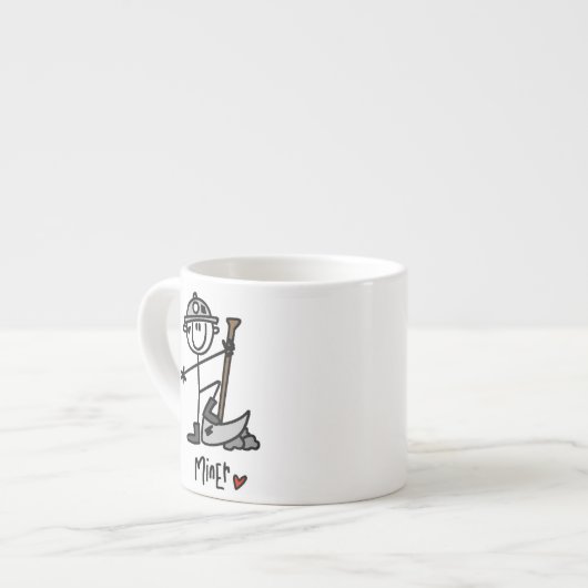 Mijnwerker Stickfiguur Espresso Kop (Links)