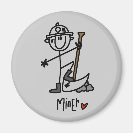Mijnwerker Stickfiguur Magneet (Voorkant)