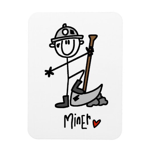 Mijnwerker Stickfiguur Magneet (Verticaal)