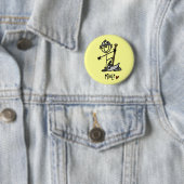 Mijnwerker Stickfiguur Ronde Button 5,7 Cm (In situ)