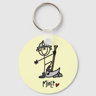 Mijnwerker Stickfiguur Sleutelhanger