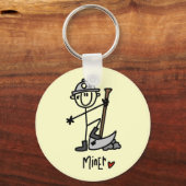Mijnwerker Stickfiguur Sleutelhanger (Voorkant)