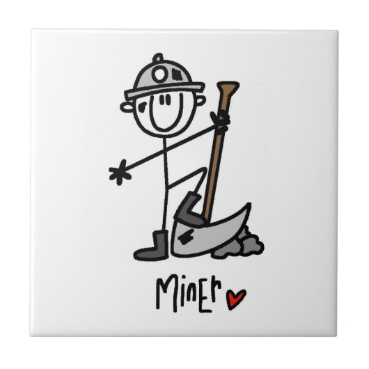 Mijnwerker Stickfiguur Tegeltje (Voorkant)