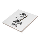Mijnwerker Stickfiguur Tegeltje (Zijkant)