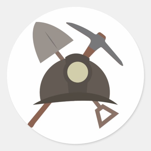 mijnwerkersvistuig ronde sticker (Voorkant)