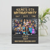  Mijos Party Invitation 90s Theme Kids Birthday Kaart (Staand voorkant)